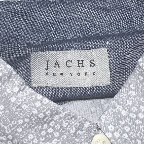 JACHS Men's Floral Shirt Summer Short Sleeve $79 Size Small Gray Button Up NEW - Picture 6 of 10